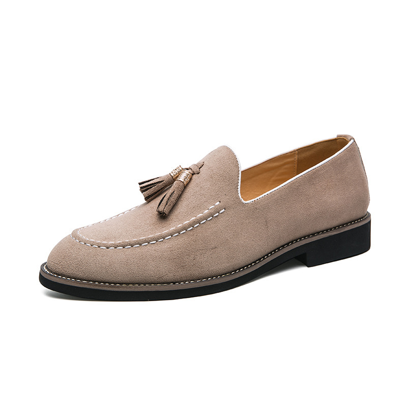 British Tassel Lazy Slip-on Love Driving European and American Men's Business Casual Leather Shoes Frosted Leather Heg Shoes