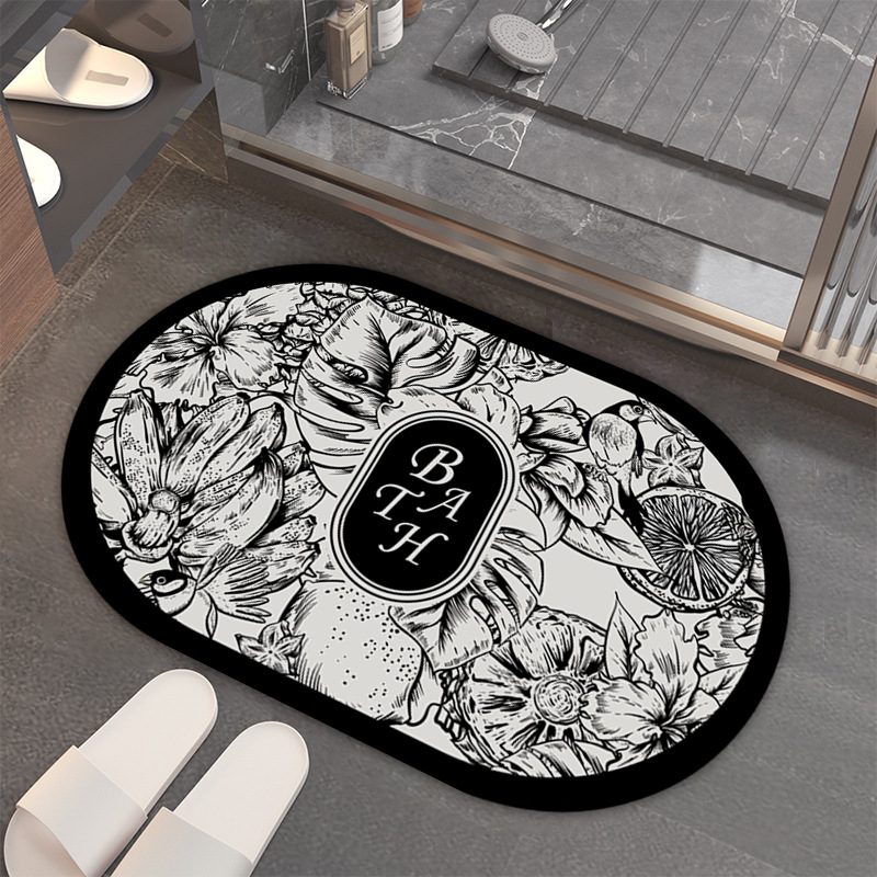 Light luxury diatom mud floor mat bathroom absorbent bathroom home quick-drying floor mat toilet bathroom door mat in stock wholesale