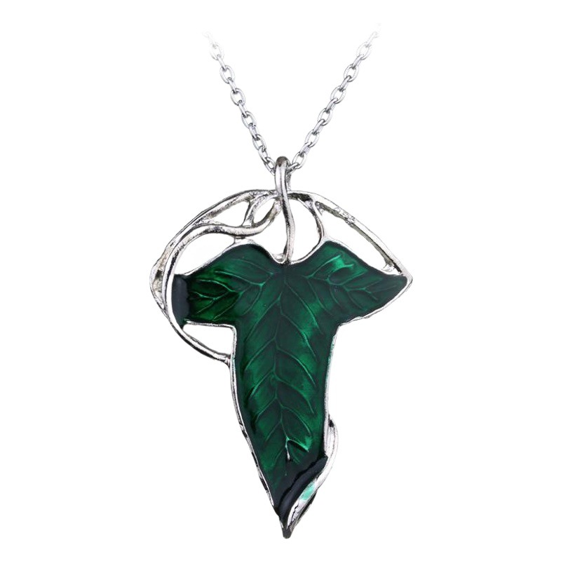 Movie Lord of the Rings Leaves Green Leaves Hobbit Brooch Badge Pin Necklace Warehouse in stock Stable