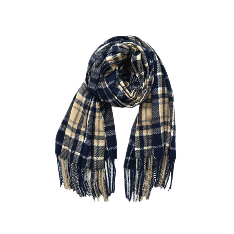 Picture of New Black and White Plaid Scarf Women's Korean Style Winter Warm All-match Imitation Cashmere Scarf Shawl High-end Couple Scarf