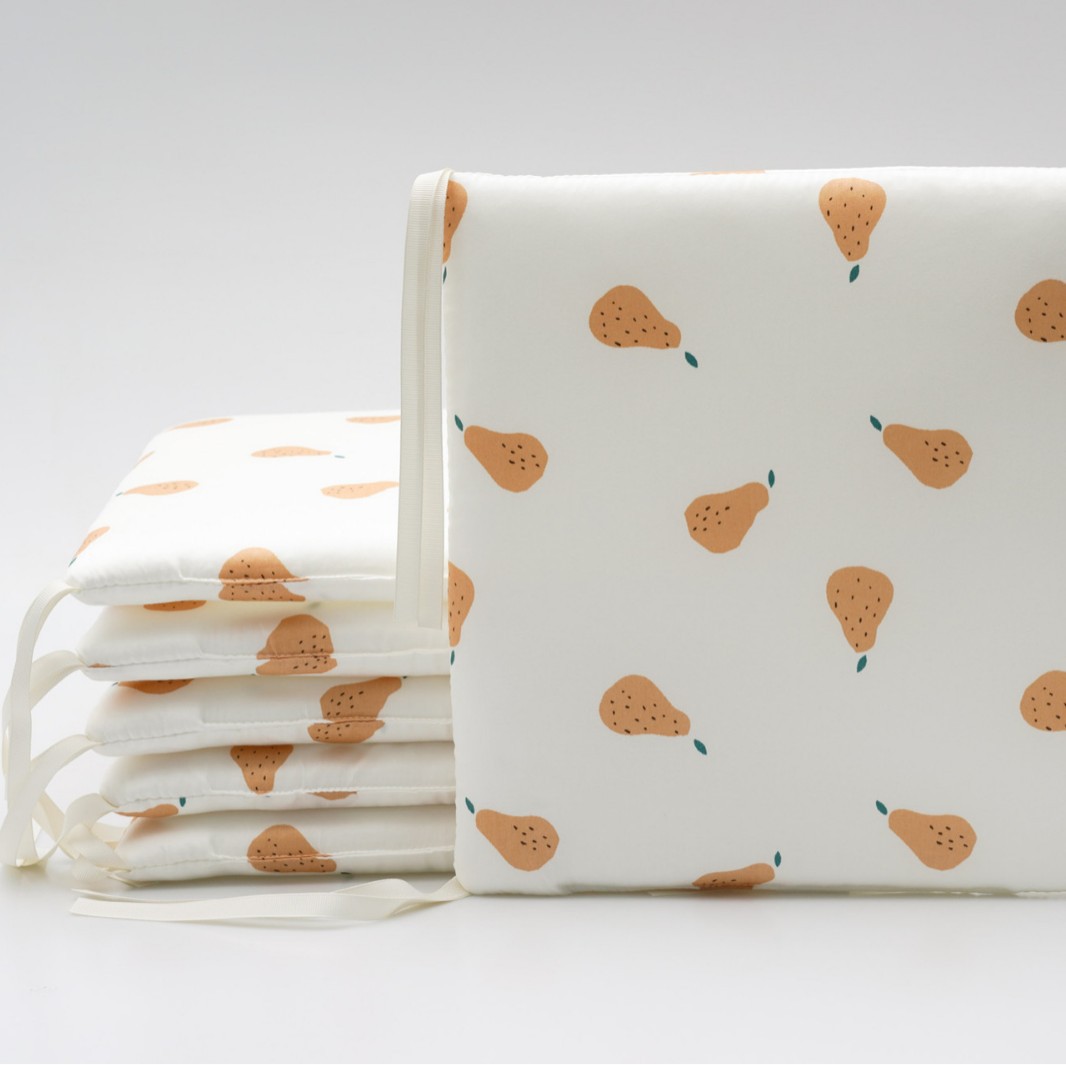 Picture of Baby bed circumference newborn bedding set pure cotton satin fence small pear 30*30*6 whole piece washing