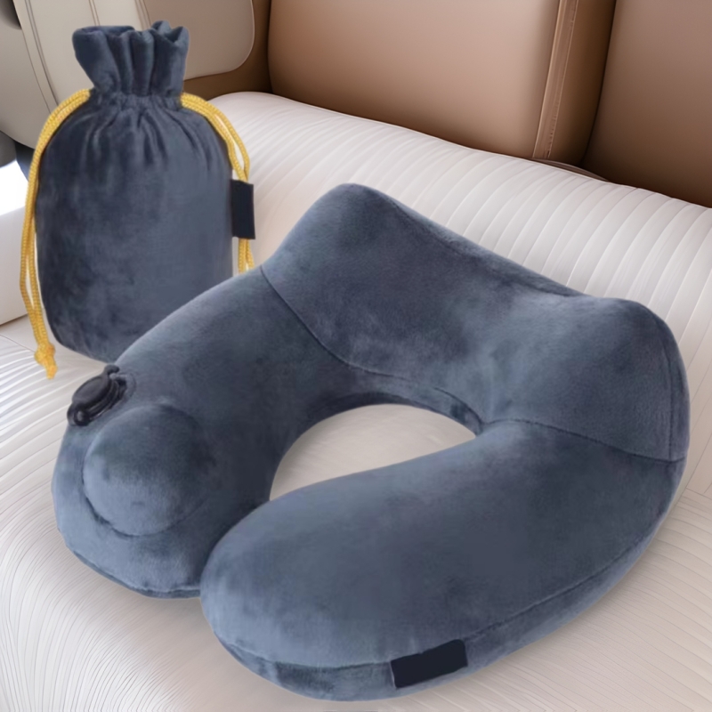 Cross-border Pressing Inflatable U-shaped Pillow Neck Pillow Aircraft Cervical Spine Neck Pillow Travel Portable Car Nap Sleep Artifact