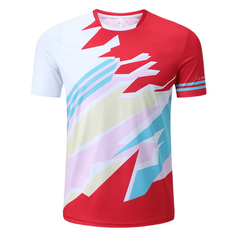 Summer new table tennis badminton clothing competition training clothing lapel jacket tennis clothing couples quick-drying T-shirt wholesale