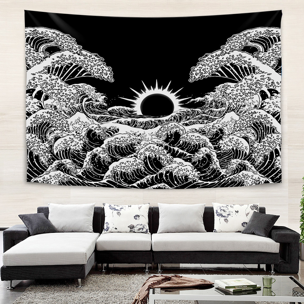 Picture of Internet Celebrity Background Cloth Ins Style Ukiyo-e Wall Cloth Tapestry Bedroom Room Decoration Background Wall Bedside Hanging Cloth