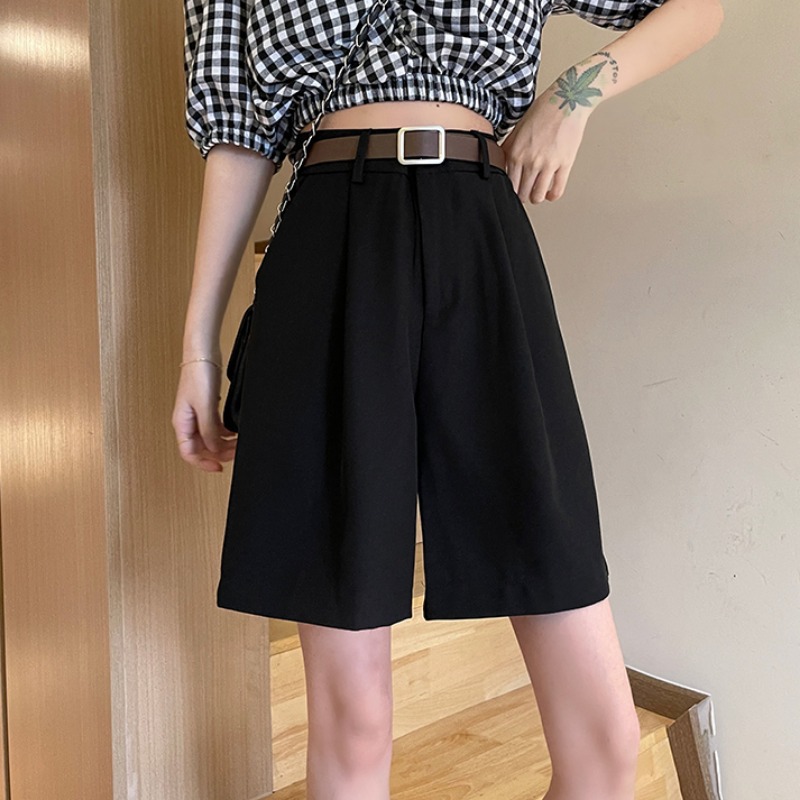 Suit Shorts Women's Summer New Korean-style High Waist All-match Tall Slimming Loose Straight Casual Trendy Pants