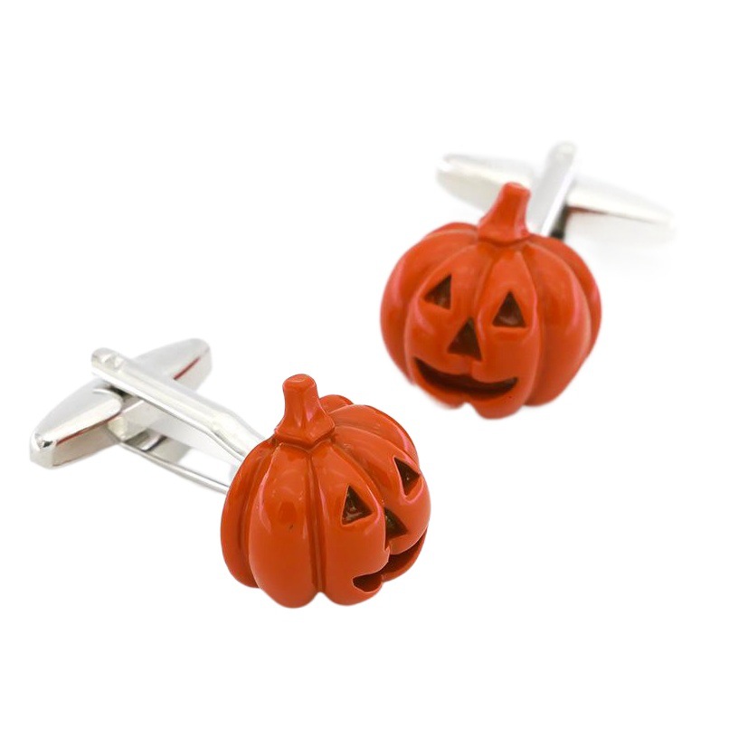 [Paint does not bubble] men's French shirt buttons fun entertainment Halloween pumpkin lamp cufflinks