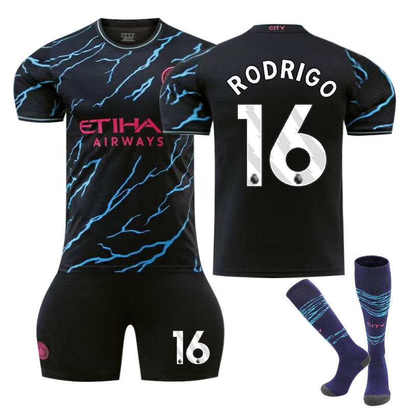 Picture of 23-24 Manchester City II away football uniform suit No. 9 Harland 17 de brauney 10 Rushford 47 Forden