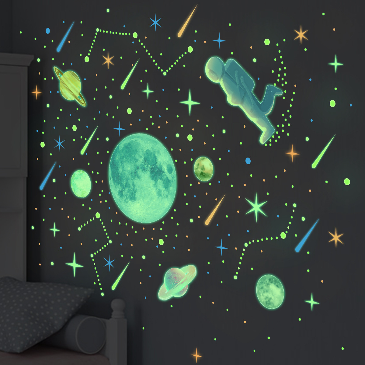 Ssyg001 Luminous Starry Sky Creative Wall Stickers 833Pcs Set of Living Room Background Wall Decorative Wall Stickers