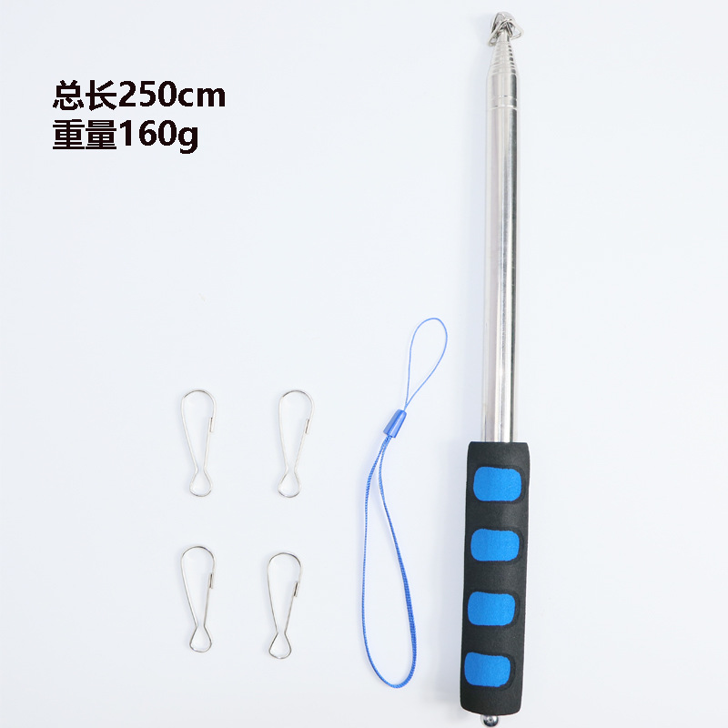 Picture of Cross-Border 3.25m Stainless Steel Telescopic Flagpole with Hook, Outdoor Flagpole, Thickened Telescopic Guide Pole
