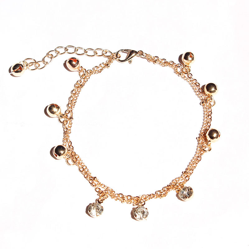 Picture of Cross-border jewelry small Bell rhinestone anklet Japanese and Korean simple double-layer beach anklet