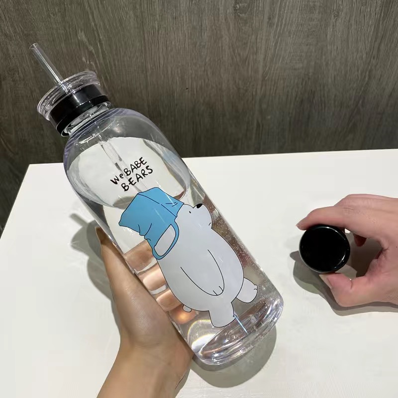 Picture of Large-capacity Plastic Straw Large Water Cup Plastic Wholesale Water Bottle High-looking Big Fat Cup Water Kettle Cute Summer