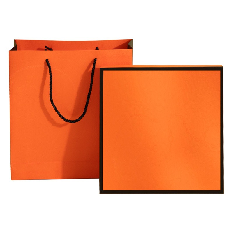 Silk scarf gift box single shot gift box no delivery AIMA orange high-end gift box gift bag suit gift for mom
