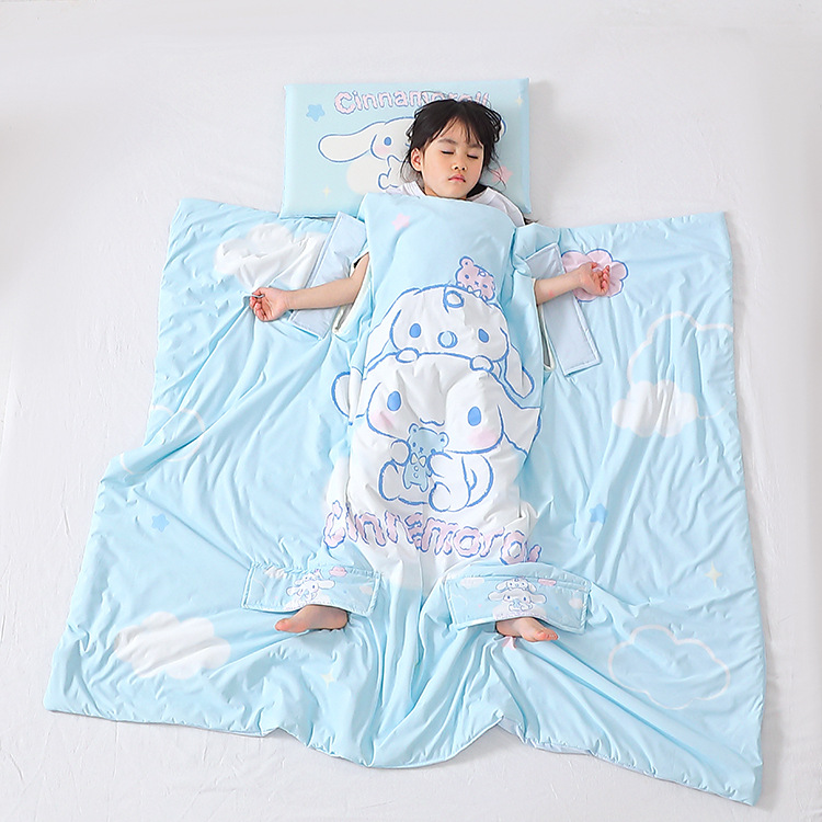 Picture of Class A children's kick-proof quilt artifact summer thin baby sleeping bag big child belly silk summer quilt air conditioning quilt