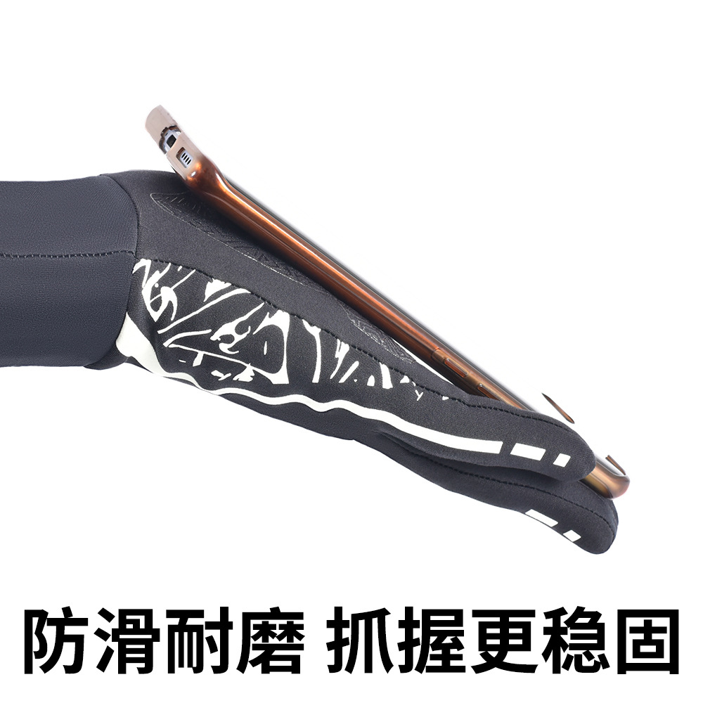 Picture of New night running gloves thin warm palm silicone non-slip elastic sanding Leica bicycle gloves factory wholesale