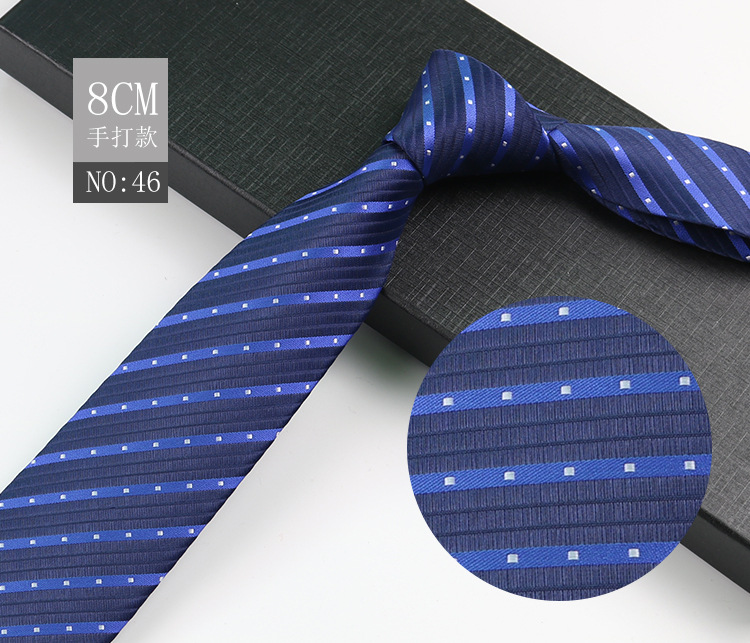 Picture of Men's Tie Business Shirt Stripesd Security Professional Formal Wear Wholesale Plus Logo Manufacturer 8cm Hand-Made