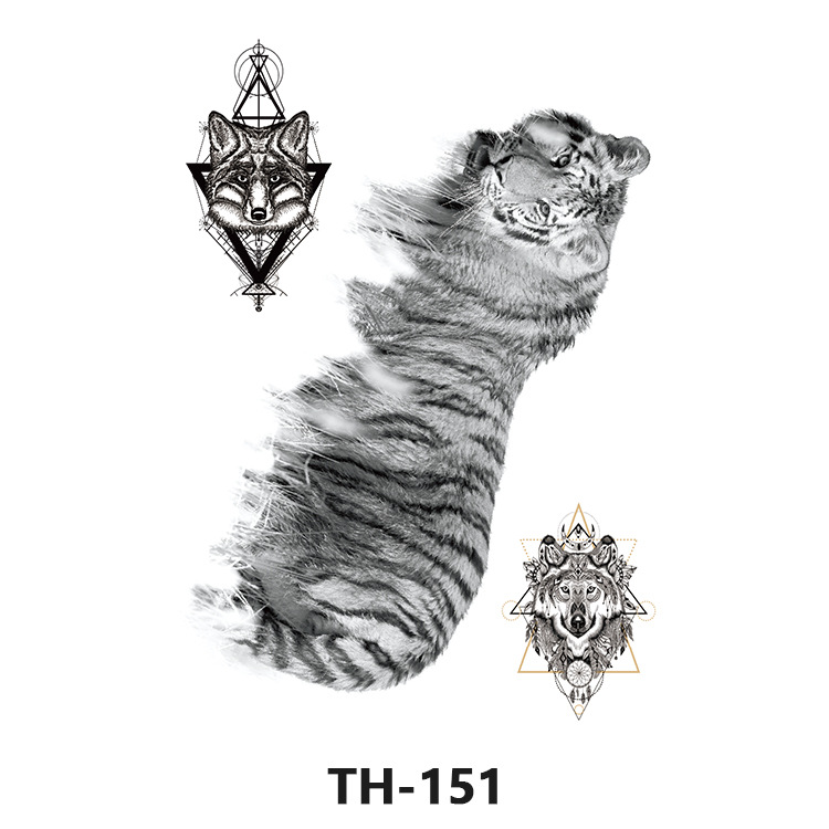 Picture of Cross-Border Manufacturer Wholesale Cartoon Color Tattoo Stickers Unicorn Black and White Animal Tiger Waterproof and Sweatproof Tattoo Stickers
