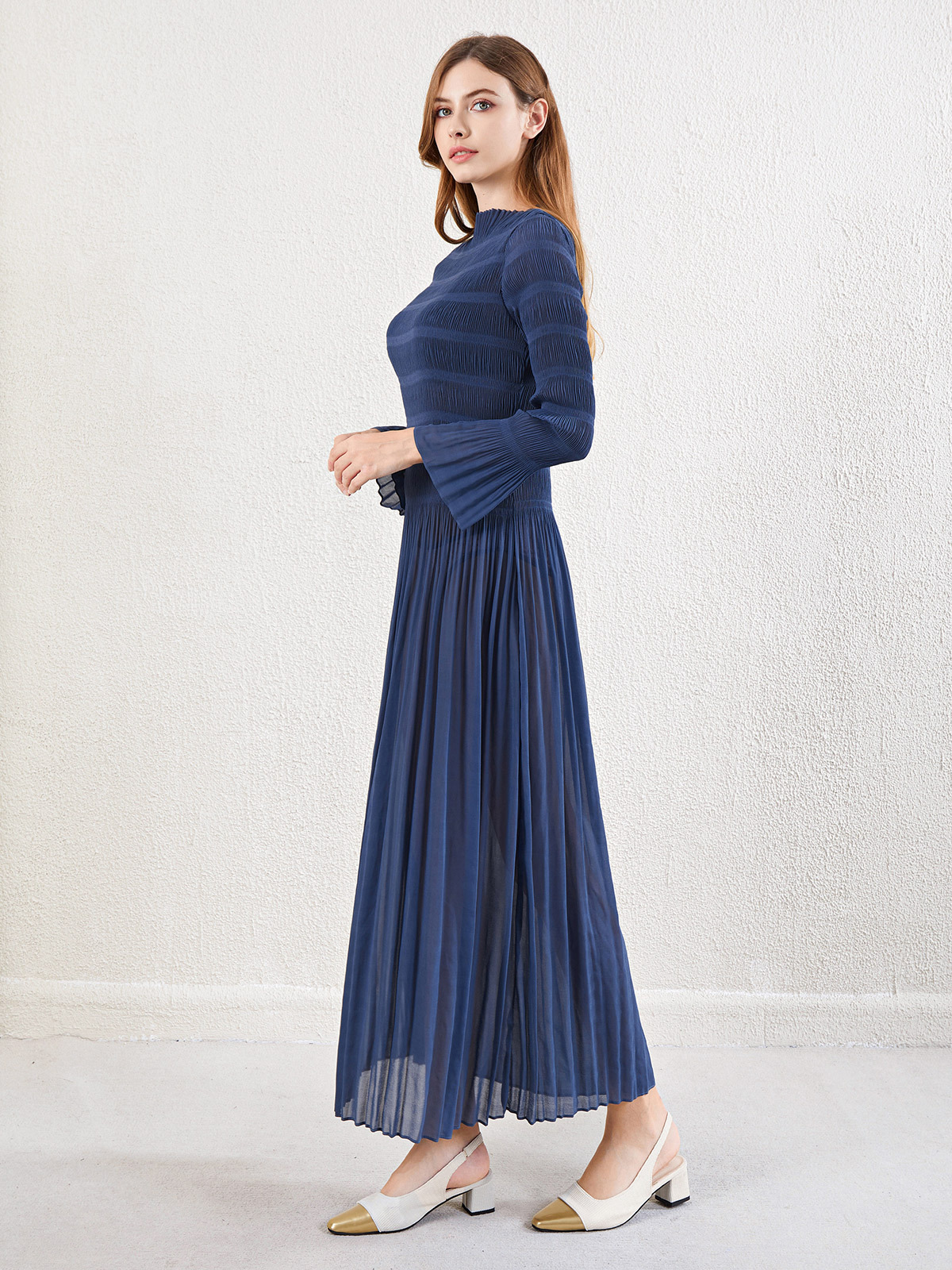 Picture of European and American Clothing Long-Sleeved Dress for Women 2024 Early Autumn New Large Size Slim Round Neck Elegant Elegant A-Line Long Skirt
