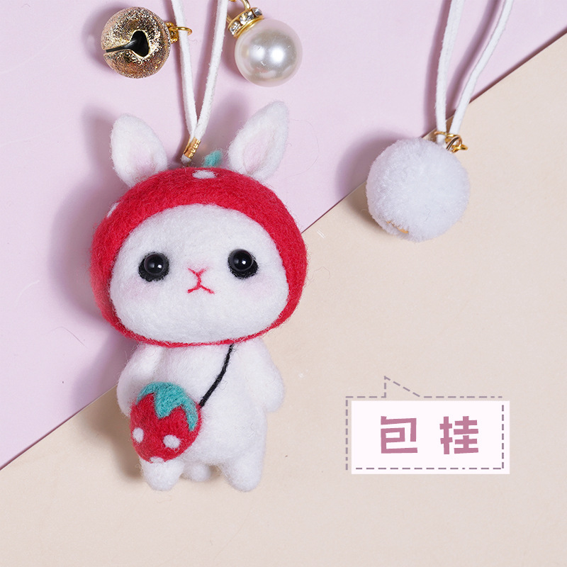 Picture of Little White Rabbit adult handmade diy creative gift hands-on sewing homemade material package wool felt pokes
