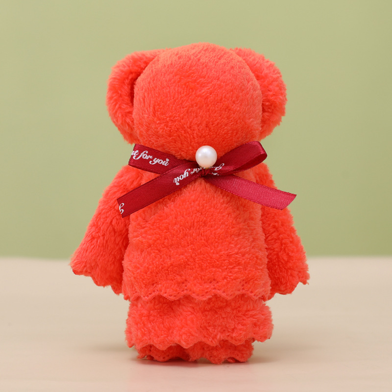 Picture of Coral fleece pineapple Pearl bear towel gift small gift 30*30 opening gift welfare gift