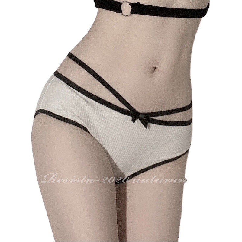 Threaded Girl's Underwear Cotton Crotch Cross Strap Sexy Low Waist Hot Breathable Hip-lifting Comfortable Triangle Women's Underwear