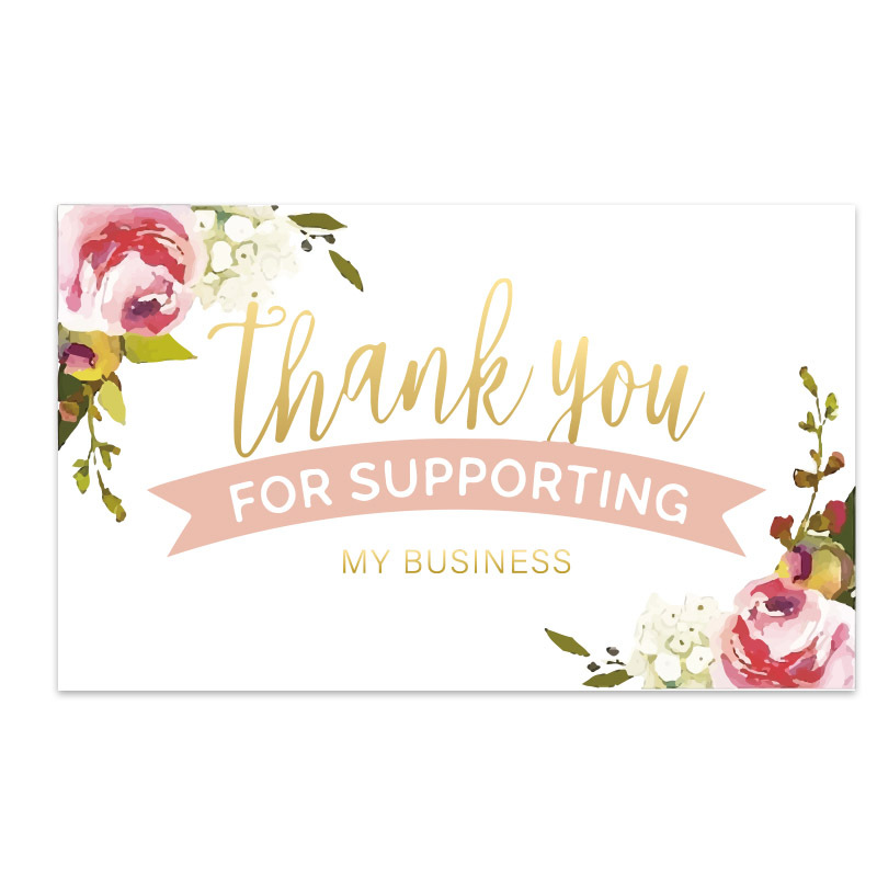 Picture of Amazon Cross-Border Wholesale Pink Thank You Card Coated Paper Card Thank You Gift Card Packaging Card