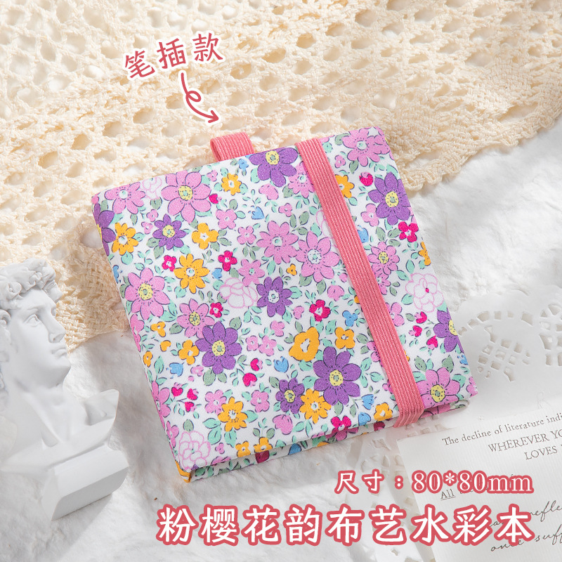 Picture of Mini watercolor paint walnut box acrylic box portable hand ledger sketching travel painting book color palette