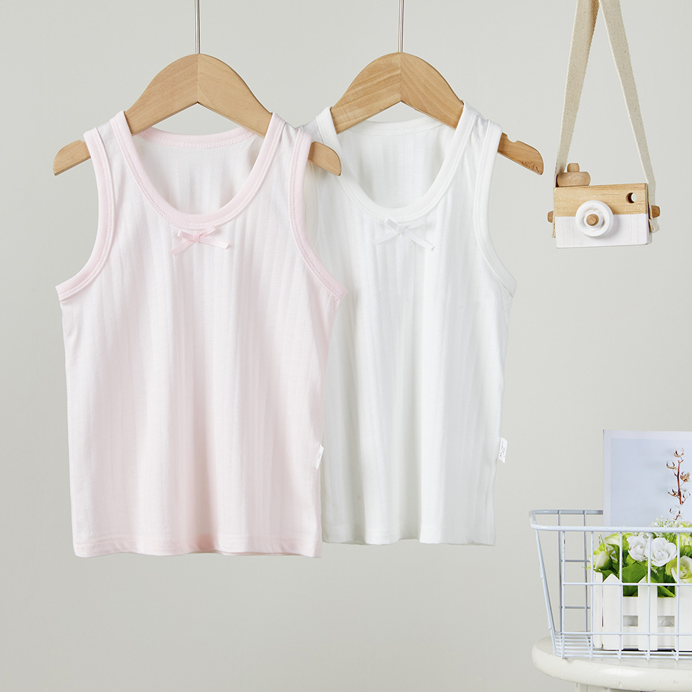 Picture of Children's Summer Vest Sling 2-Piece Boneless Cold Bottoming Shirt for Men and Women Baby Thin Sleeveless Air-Conditioned Home