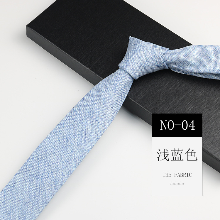Picture of Men's formal wear for work professional Korean wedding groom artistic simple academic style blue gray 6cm hand tie
