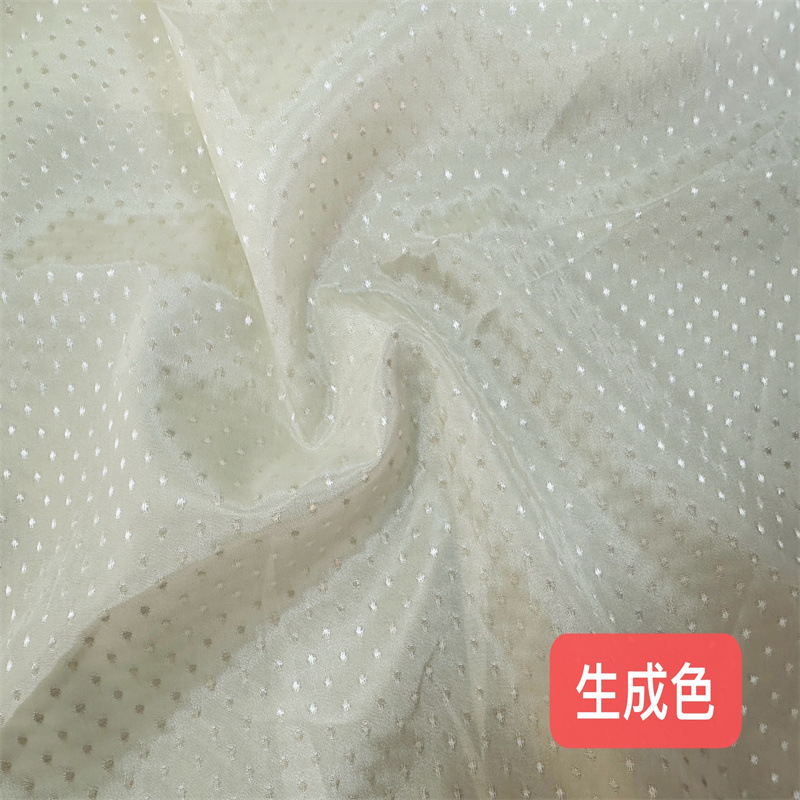Picture of Polka Dot Jacquard Fabric Twisted White Soft Jacquard Fabric Lolita Princess Dress Fabric Colorful Chiffon Jacquard Fabric