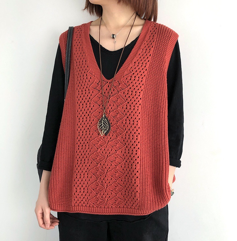 Picture of Knitted coat sweater vest women's summer 2024 new spring and autumn women's vest sleeveless waistcoat