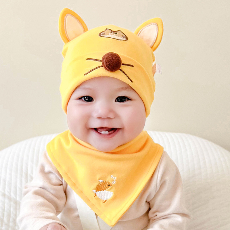 Picture of Katu Bear Infant Hat Spring & Fall 3-6-12 Months Male and Female Baby Pullover Hat Cotton 100-Day Sleeping Hat