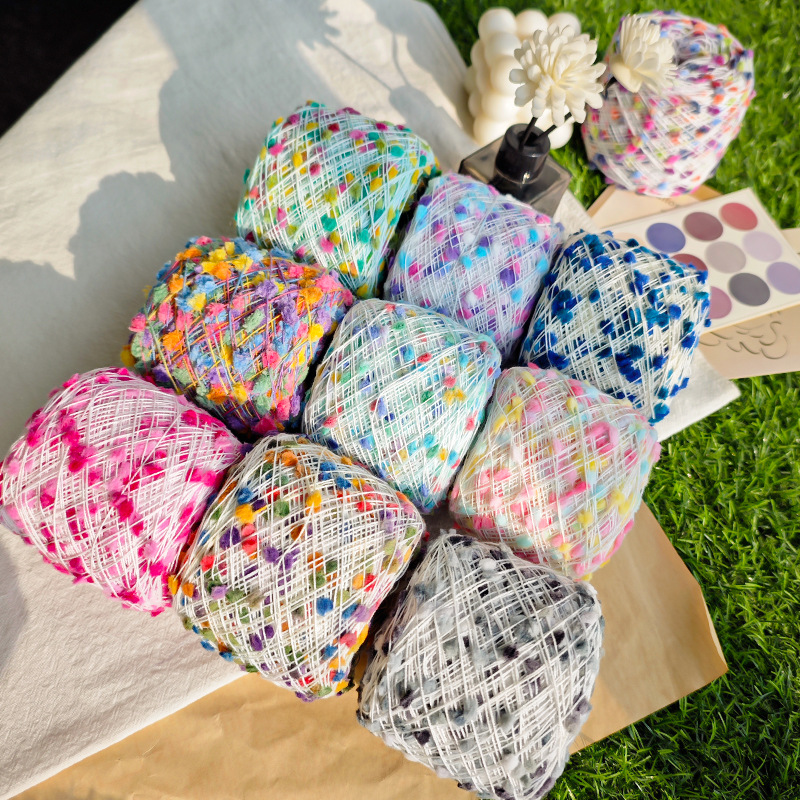 Factory wholesale color candy thread ins popular thread hand mixed thread ball thread pea yarn hand woven hand mixed thread