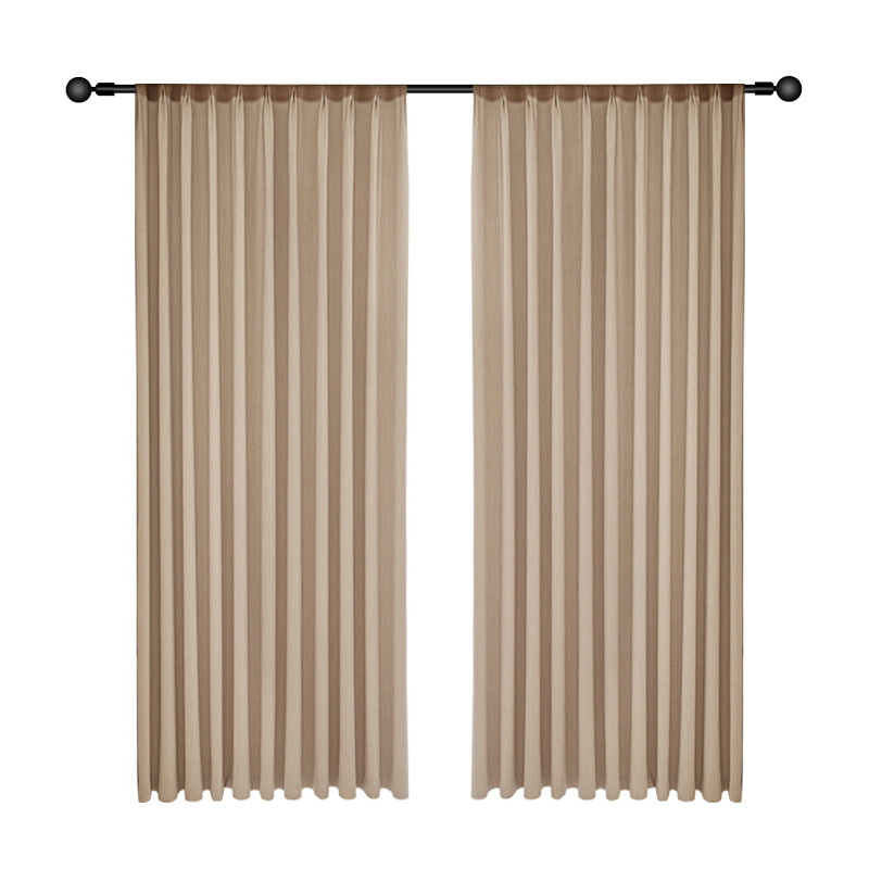 Picture of Japanese-style cotton linen transparent linen screen Japanese homestay style living room tea room striped cotton linen curtain gauze curtain