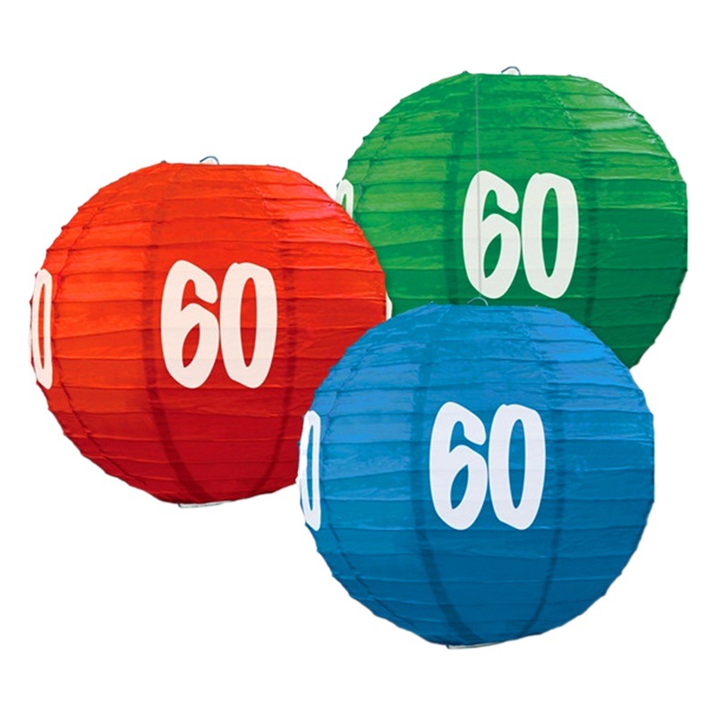10 inch birthday paper lantern 3 sets-folding round pattern party lantern Amazon supply wholesale