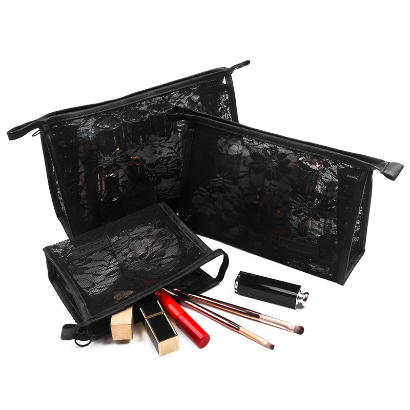 2023 New Internet Celebrity Same Style Lace Storage Bag Large Capacity Korean Portable Women's New Travel Portable Cosmetic Bag