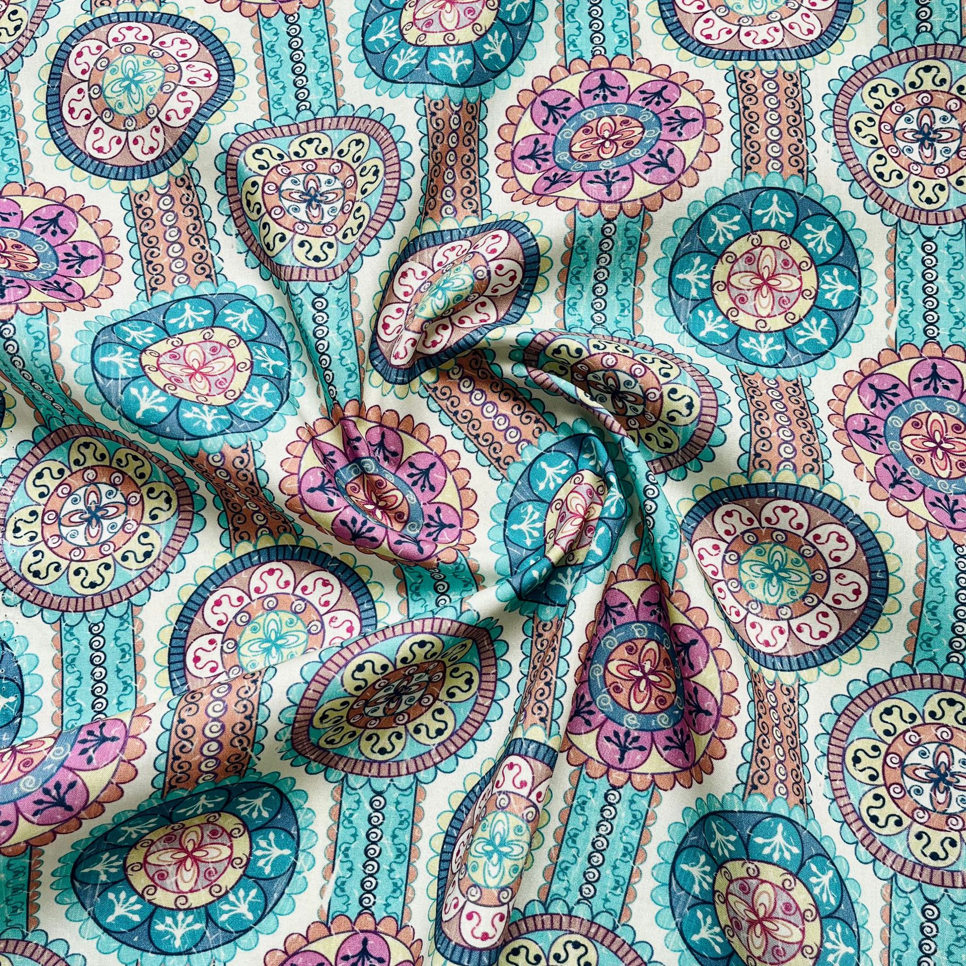 Picture of Cotton 60 Count Digitally Printed Fabric for Bags, Home Wear, Dresses, Shirts, Summer Fabrics