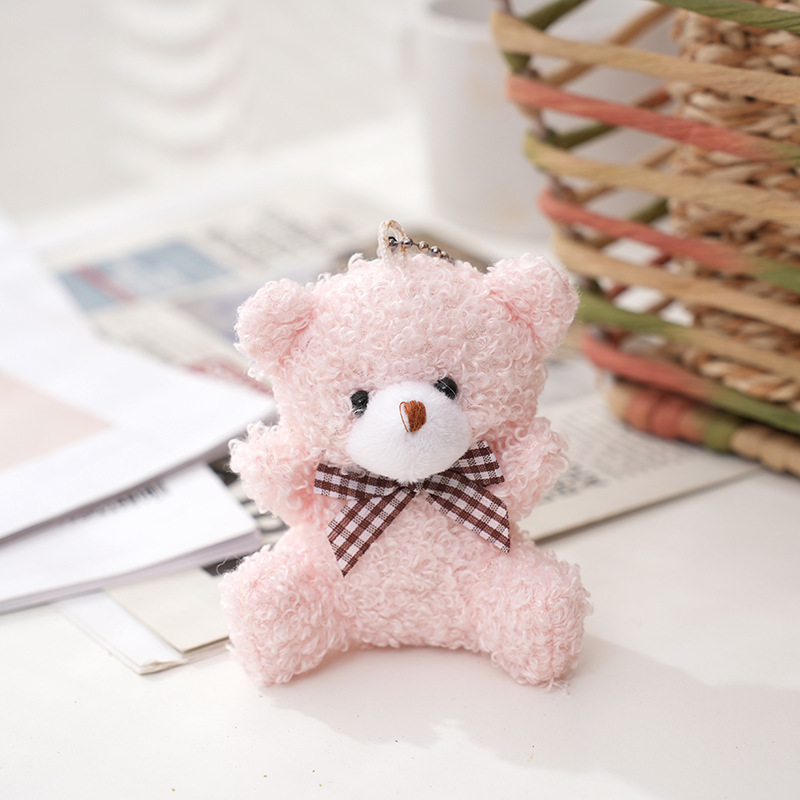 Picture of New bear plush doll bow tie bear key chain pendant creative bag cute accessories manufacturers supply