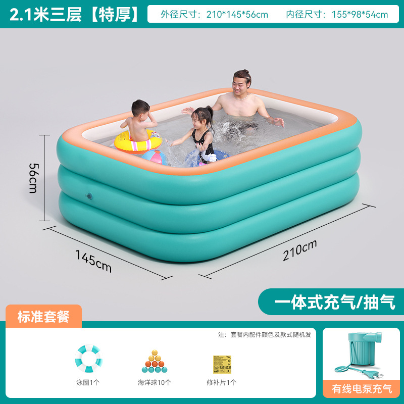 Picture of Inflatable Swimming Pool Children's Household Foldable Baby Baby Kids Adult Outdoor Family Bathpool Swimming Bucket