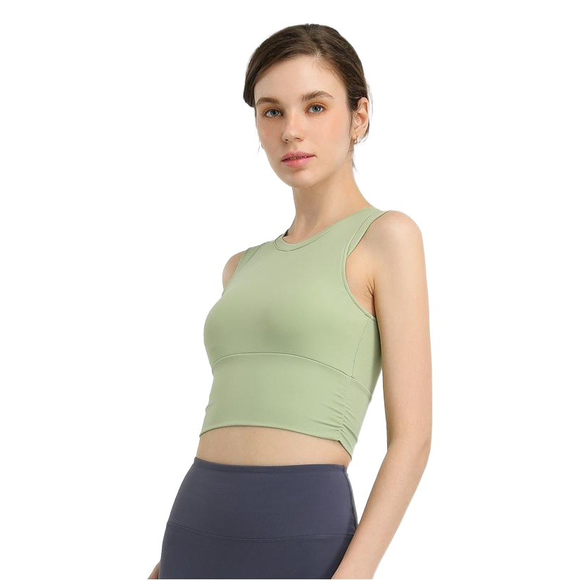 Tight European and American Cross-border New Yoga Clothing Women's Shockproof Sports Running Fitness Training Quick-drying Vest with Chest Pad
