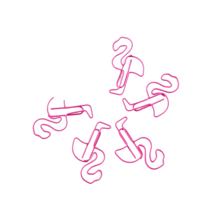 Picture of Flamingo Paper Paperclip Creative Metal Special-shaped Paper Paperclip Cross-border Explosions Paper Clip Office and Learning Supplies Soft Cute