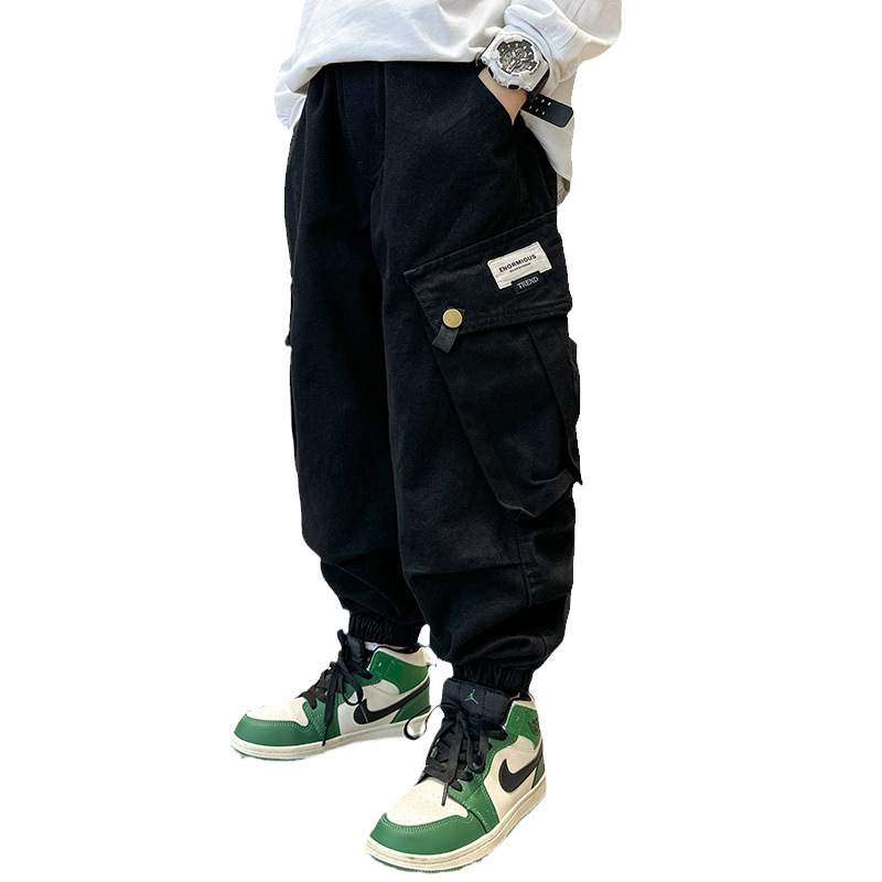 Picture of Children's Pants Boys Casual Pants Boys Autumn 2023 New Chung Da Children's Spring and Autumn Fried Street Handsome Cushion Pants
