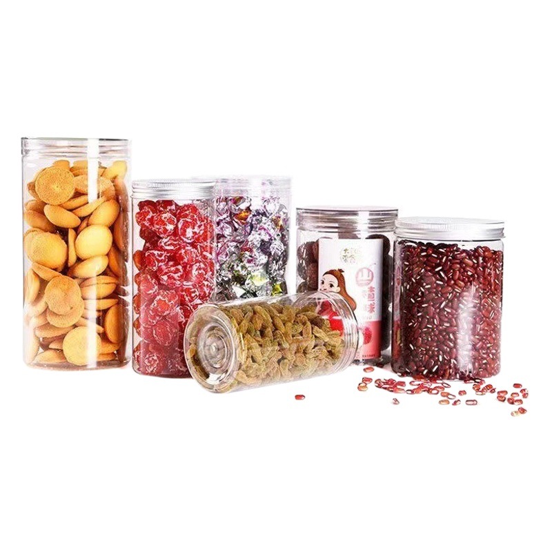 Crystal cap factory straight hair transparent plastic bottle plastic jar pet nut coarse cereals universal sealed bottle sealed jar