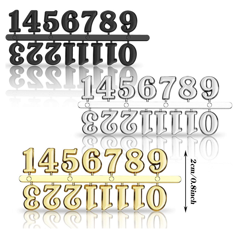 Picture of in stock Direct Supply 3CM Clock Digital Arabic Gold Silver Black Three Color Electroplated Clock Accessories Letter Number