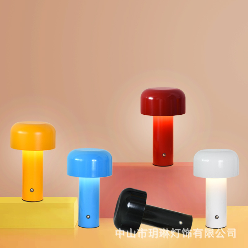Creative Mushroom Table USB Charging Touch Decorative Table Lamp Bar Qingba Cafe Decorative Table Lamp Metal Night