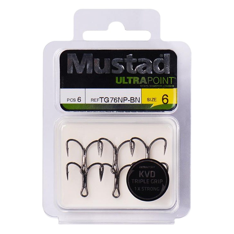 Mustad musda Norway TG76NP-BN KVD three hooks 2X shortened hook handle corrosion resistant fishing gear fish hook