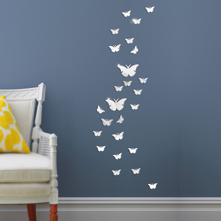 Butterfly Wall Stickers Creative DIY Butterfly Mirror Wall Stickers Fashion Decorative Painting Acrylic Wall Stickers Mirror Stickers Supply