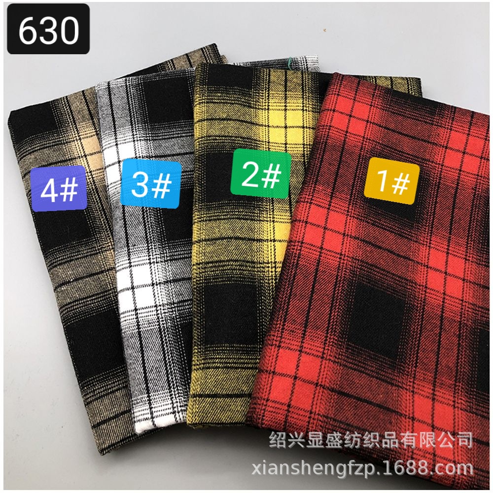Polyester Cotton Flannel Hazy Plaid Autumn and Winter Classic Yarn-Dyed Shirt Cloth Walking Sanding Pants Skirt Cloth