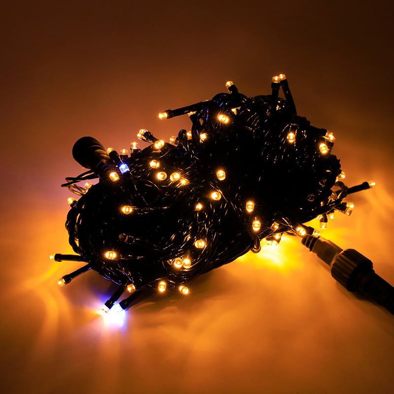 Picture of Source Factory 20m Black Wire with Flashing Led Lights Outdoor Waterproof Male and Female Plug Lighting Project Starry Sky String Lights