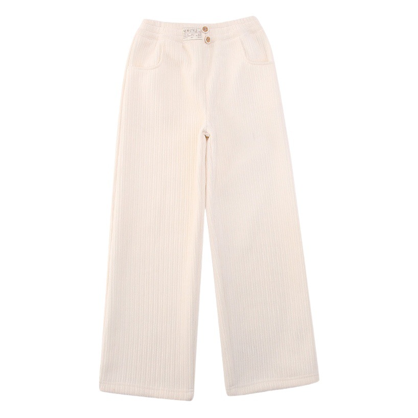 Autumn and Winter Girls' Pants fleece-lined Thickened Zhongda Children's Pants One-piece Velvet Wide-leg Pants Children's Casual Sports Pants Women