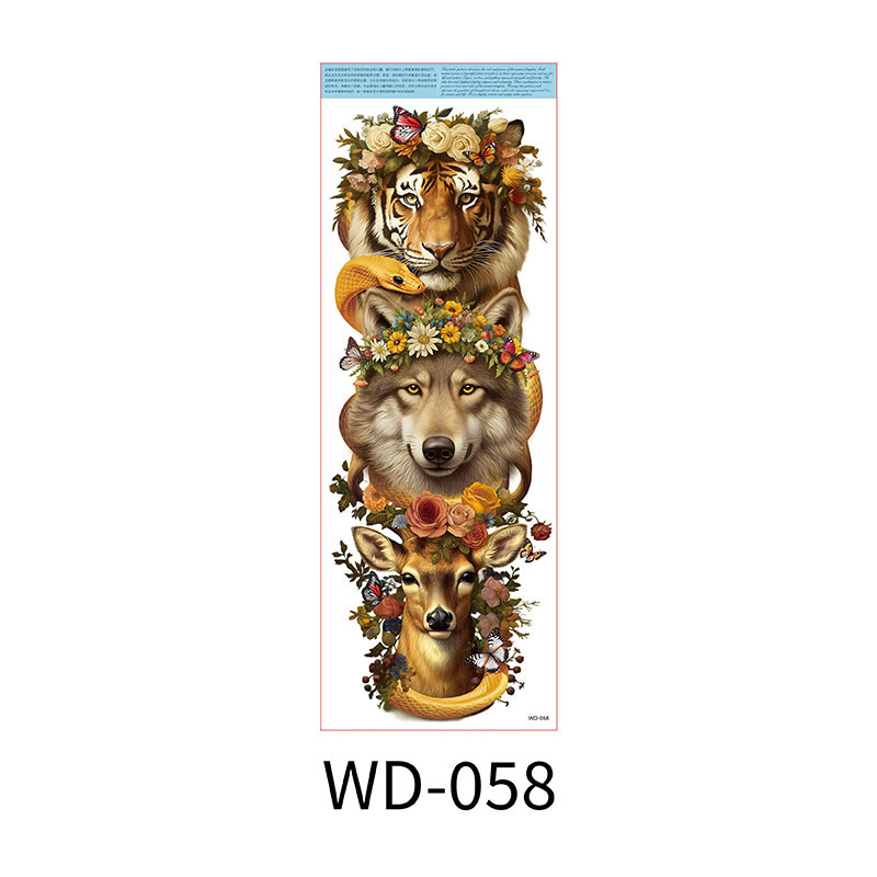 Picture of Full Arm Tattoo Sticker Cross-border New Waterproof Sweat Simulation Cross Buddha Black and White Colorful Personality Full Arm Temporary Tattoo